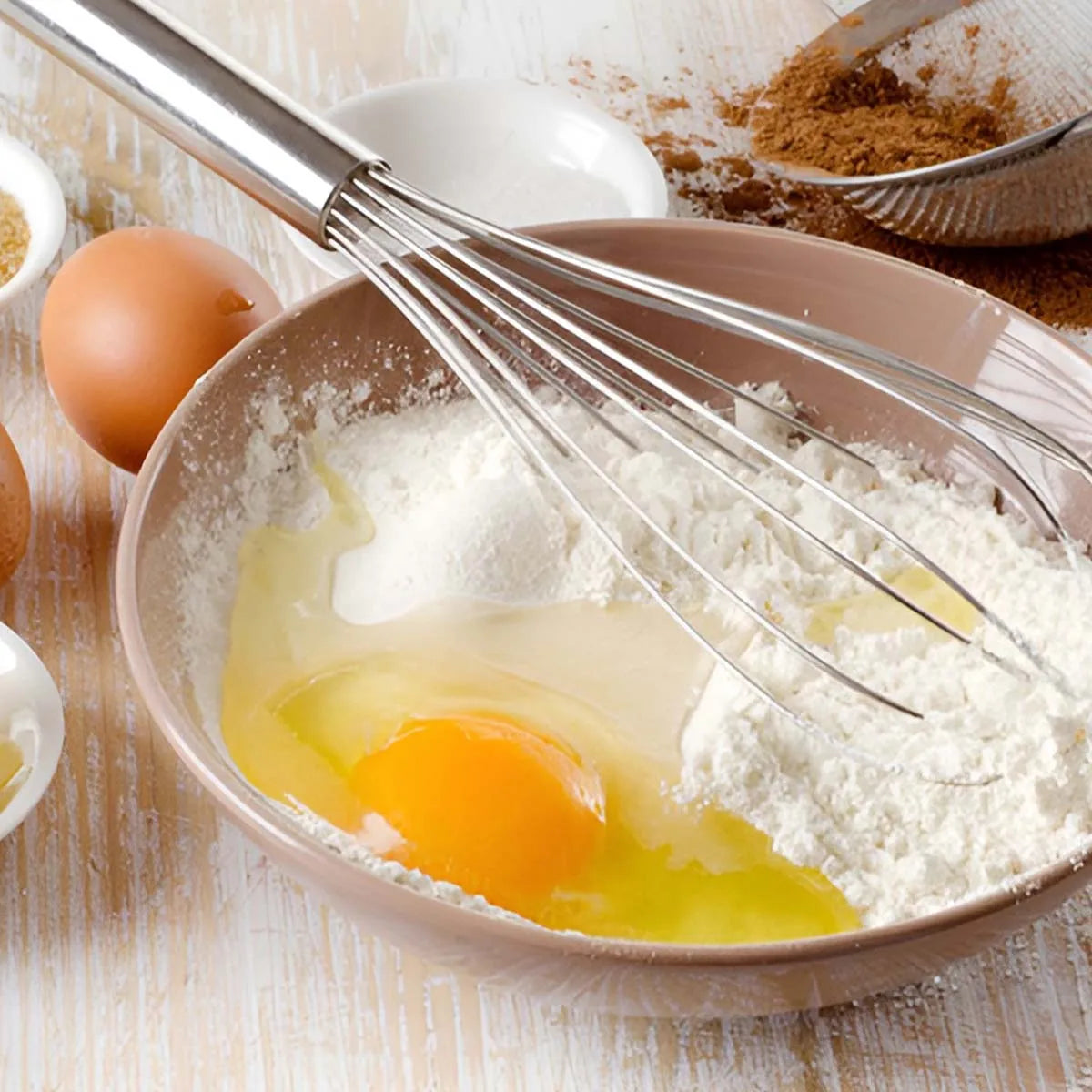 Stainless Steel Egg Beater, Manual Handheld Batter and Cream Mixer, Creative Kitchen Baking Tool, Milk Froth Mixer Head