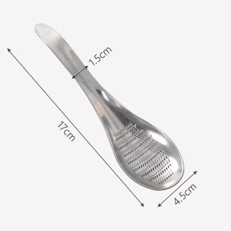Stainless Steel Garlic Ginger Fruits Root Vegetable Grater Grinder Spoon for Kitchen