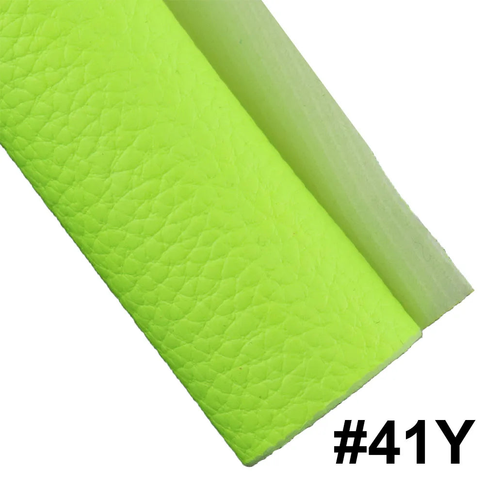 30x132cm Roll Neon Pink Yellow Litchi Textured Soft Faux Synthetic PU Leather Fabric For Handbags Bows Sewing Craft DIY BH469