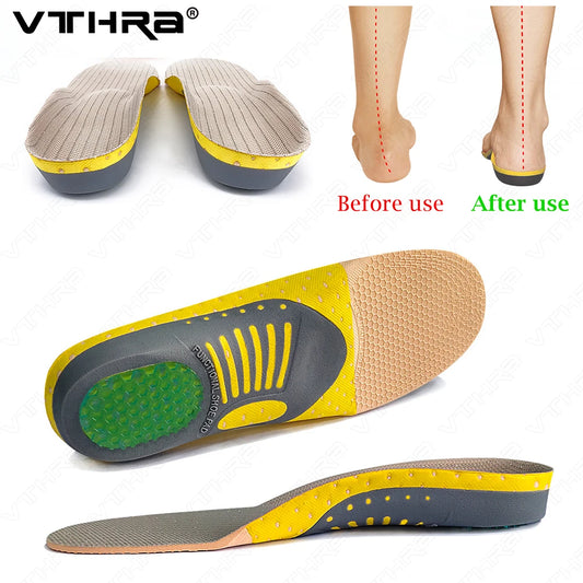 VTHRA Flat Feet Insoles Arch Support Insole Orthopedic Shoes Sole for Men Women Orthopedic Shoe Pad O/X Leg Correction Foot Care