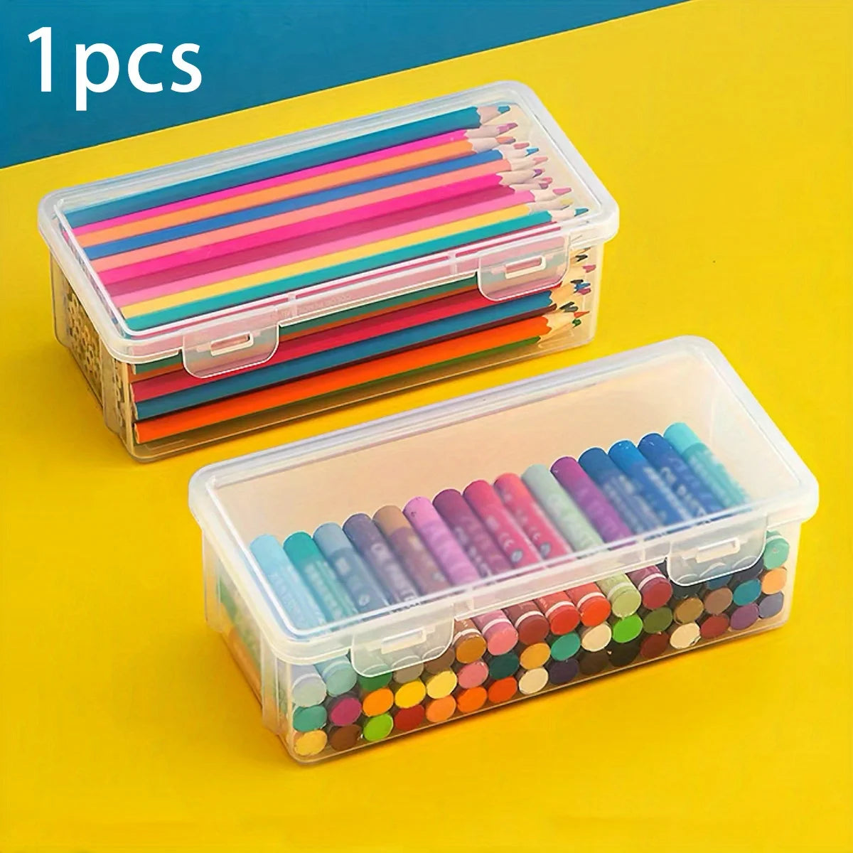 1/5pcs Transparent Plastic Storage Box To Store Small Items Toys Ornaments Jewelry Stickers Cards Organizer With Buckle DIYstuff