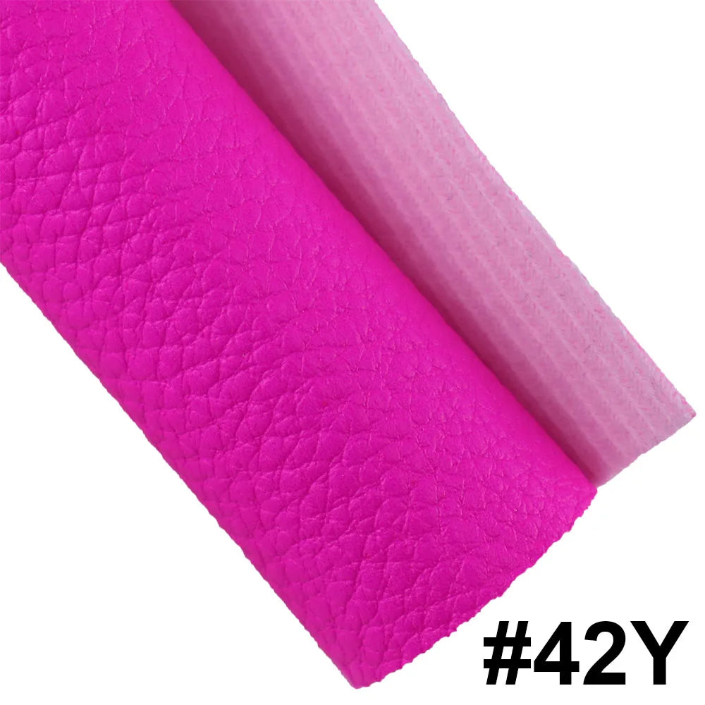 30x132cm Roll Neon Pink Yellow Litchi Textured Soft Faux Synthetic PU Leather Fabric For Handbags Bows Sewing Craft DIY BH469