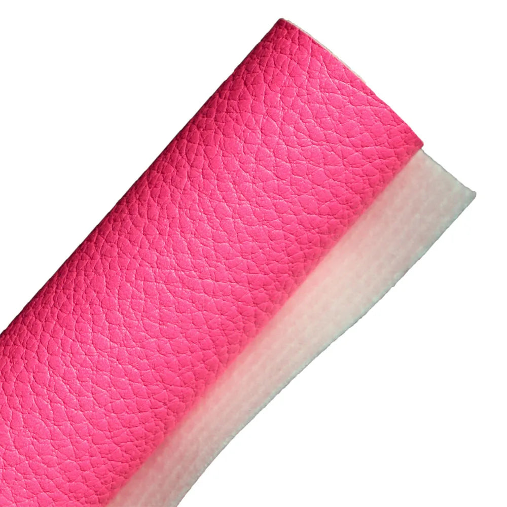 30x132cm Roll Neon Pink Yellow Litchi Textured Soft Faux Synthetic PU Leather Fabric For Handbags Bows Sewing Craft DIY BH469