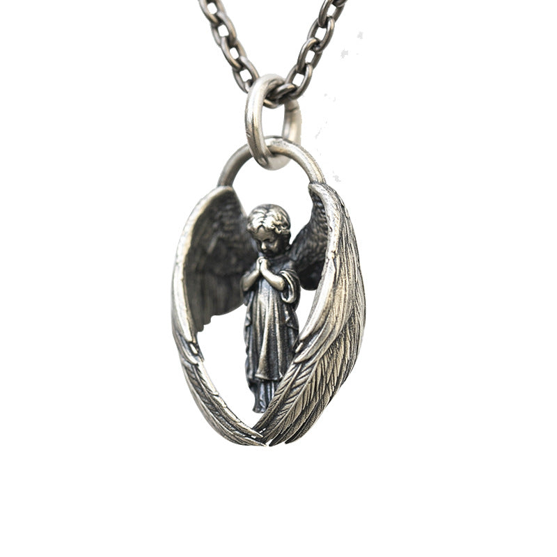 Nuova Collana con Pendente Personalizzata Ali d'Angelo da Uomo