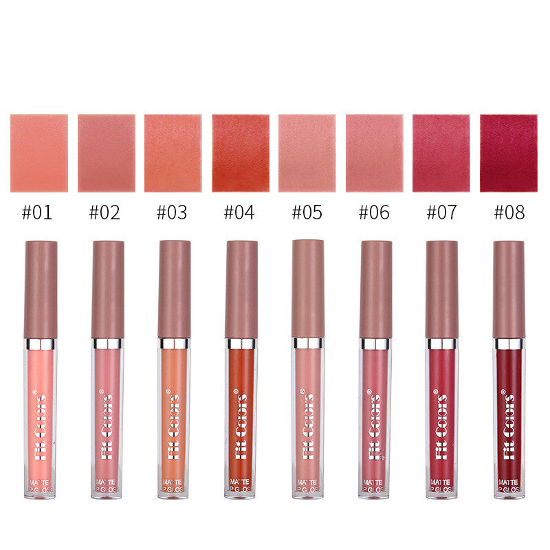 Lucidalabbra Opaco Che Non Macchia, Non Facile da Sbiadire, Rossetto Liquido Nebbioso in Tubetto Sottile, Confezione da 8 Colori