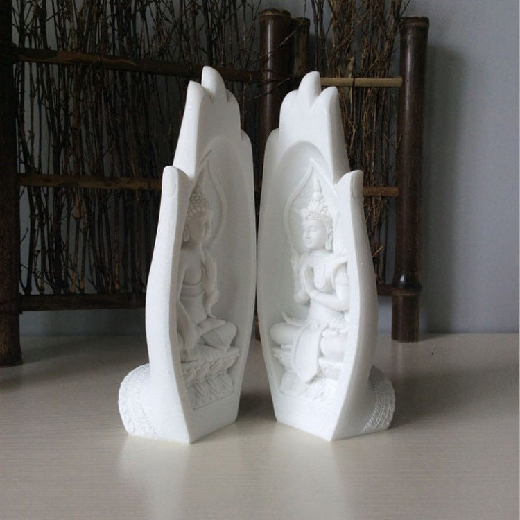 Scultura Decorativa Creativa a Forma di Mano di Buddha in Resina per la Casa