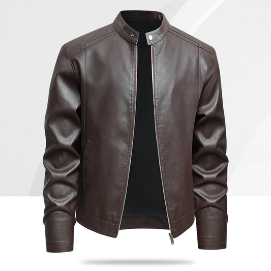 Men's PU Leather Jacket For Spring And Autumn